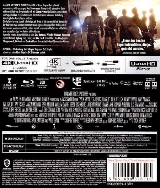 Produktbild: Zack Snyder's Justice League (2 4K Ultra HD) (+ 2 Blu-ray 2D)