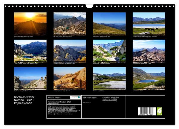 Produktbild: Korsikas wilder Norden. GR20 Impressionen (Wandkalender 2026 DIN A3 quer), CALVENDO Monatskalender