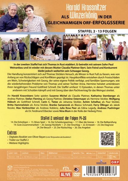 Produktbild: Der Winzerk&ouml;nig - Die komplette Staffel 2 (Fernsehjuwelen) [4 DVDs]