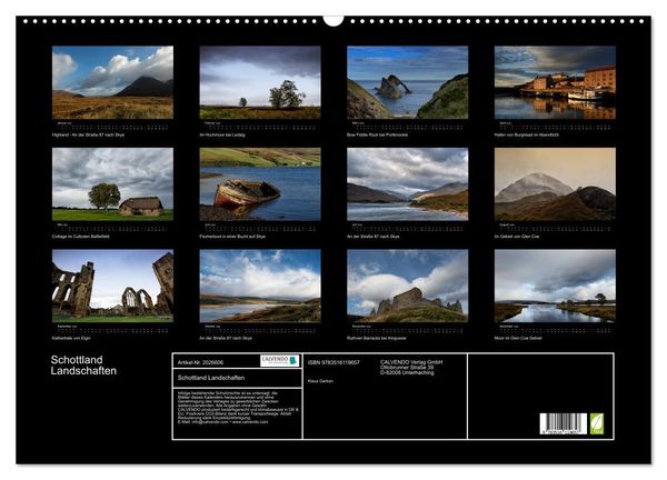 Produktbild: Schottland Landschaften (Wandkalender 2026 DIN A2 quer), CALVENDO Monatskalender
