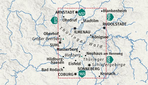 Produktbild: KOMPASS Wanderkarte 813 &Ouml;stlicher Th&uuml;ringer Wald 1:50.000