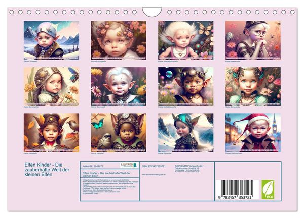 Produktbild: Elfen Kinder - Die zauberhafte Welt der kleinen Elfen (Wandkalender 2026 DIN A4 quer), CALVENDO Monatskalender