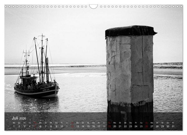 Produktbild: Wangerooge Noir (Wandkalender 2026 DIN A3 quer), CALVENDO Monatskalender