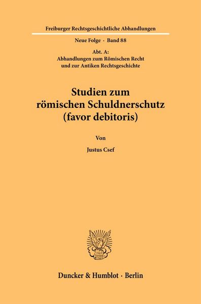 Produktbild: Studien zum r&ouml;mischen Schuldnerschutz (favor debitoris)