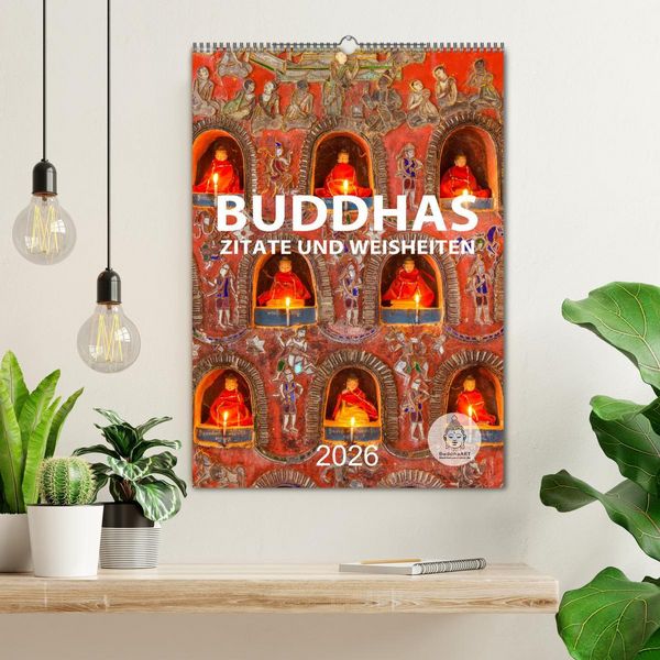 Produktbild: Buddhas Zitate und Weisheiten (Wandkalender 2026 DIN A2 hoch), CALVENDO Monatskalender