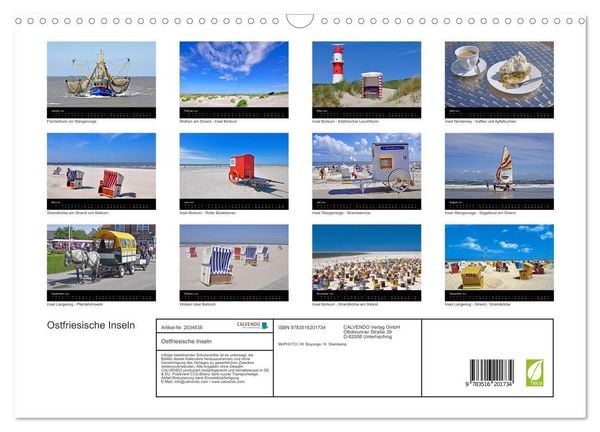 Produktbild: Ostfriesische Inseln (Wandkalender 2026 DIN A3 quer), CALVENDO Monatskalender