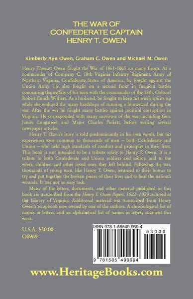 Produktbild: The War of Confederate Captain Henry T. Owen
