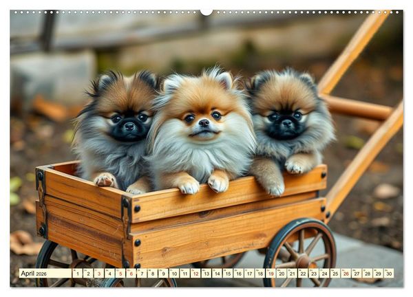 Produktbild: Tausendsassa - Pomeranian (hochwertiger Premium Wandkalender 2026 DIN A2 quer), Kunstdruck in Hochglanz