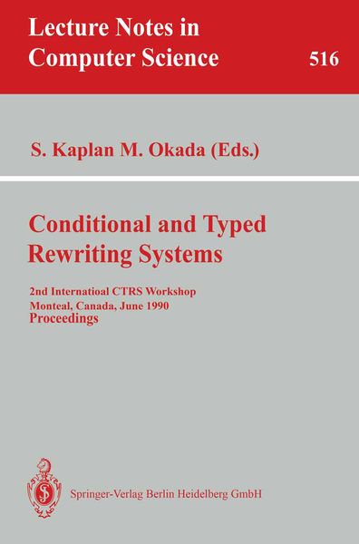 Produktbild: Conditional and Typed Rewriting Systems