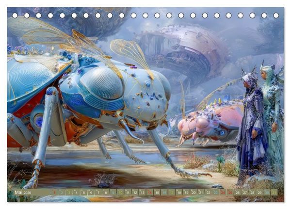 Produktbild: Insektenplanet - Surrealer Science-Fiction (Tischkalender 2026 DIN A5 quer), CALVENDO Monatskalender