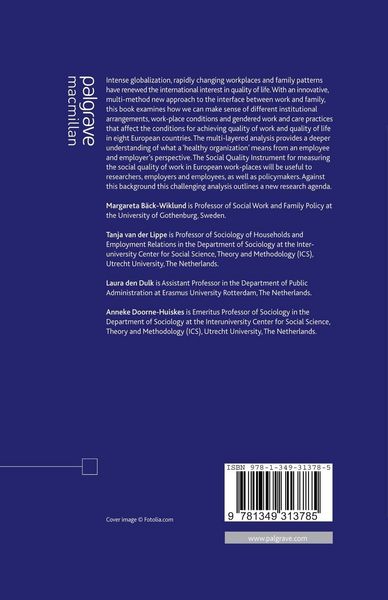 Produktbild: Quality of Life and Work in Europe