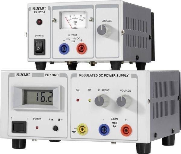 Produktbild: VOLTCRAFT PS-1302 D Labornetzger&auml;t, einstellbar 0 - 30 V/DC 0 - 2 A 60 W Anzahl Ausg&auml;nge 1 x