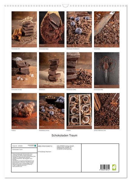Produktbild: Schokoladen Traum (Wandkalender 2026 DIN A2 hoch), CALVENDO Monatskalender