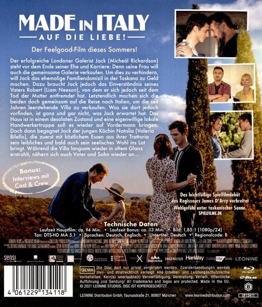 Produktbild: Made in Italy - Auf die Liebe