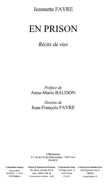 Produktbild: En prison recits de vies