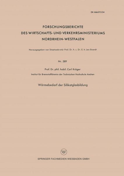 Produktbild: W&auml;rmebedarf der Silikatglasbildung