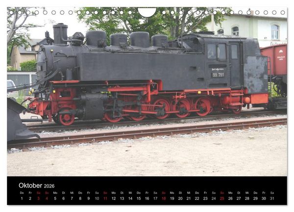 Produktbild: S&auml;chsische Dampfeisenbahnen 2026 (Wandkalender 2026 DIN A4 quer), CALVENDO Monatskalender