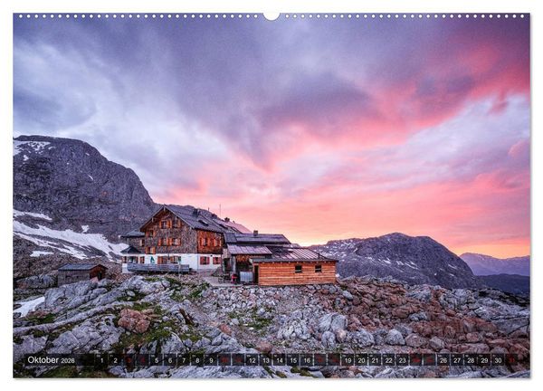 Produktbild: H&uuml;ttenzauber: Bergh&uuml;tten in den Alpen (hochwertiger Premium Wandkalender 2026 DIN A2 quer), Kunstdruck in Hochglanz