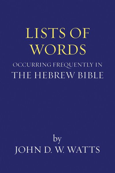 Produktbild: Lists of Words Occurring Frequently in the Hebrew Bible