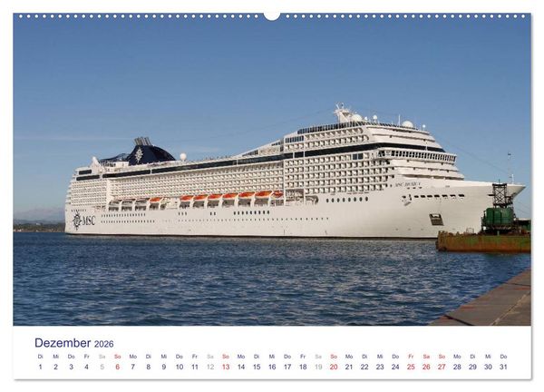 Produktbild: Giganten der Meere - Kreuzfahrtschiffe (Wandkalender 2026 DIN A2 quer), CALVENDO Monatskalender