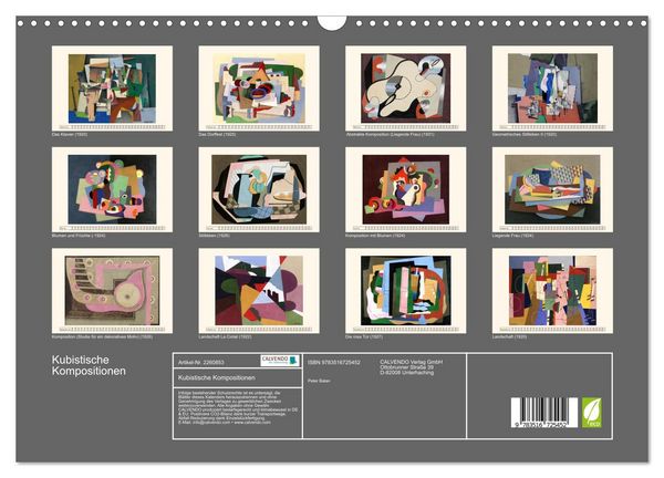 Produktbild: Kubistische Kompositionen (Wandkalender 2026 DIN A3 quer), CALVENDO Monatskalender