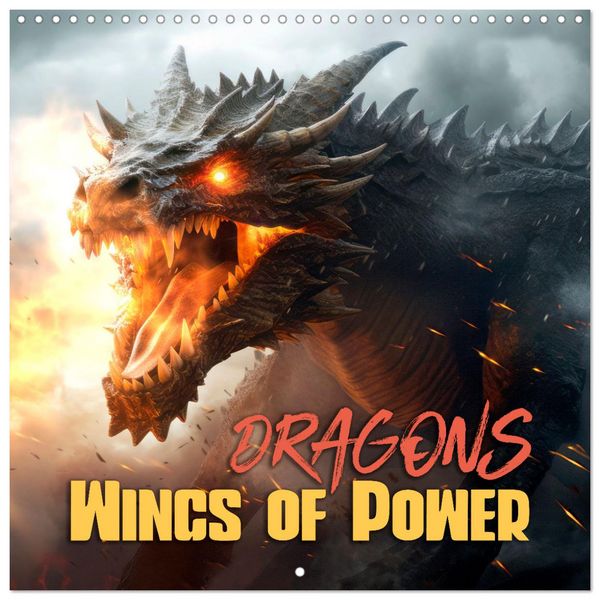 DRAGONS Wings of Power (Wall Calendar 2026 12 × 12 Inch) CALVENDO 12 Month Wall Calendar