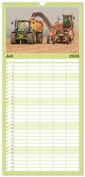 Produktbild: Familienplaner 2026 - Landtechnik im Einsatz mit 5 Spalten (Wandkalender, 21 x 45 cm) CALVENDO