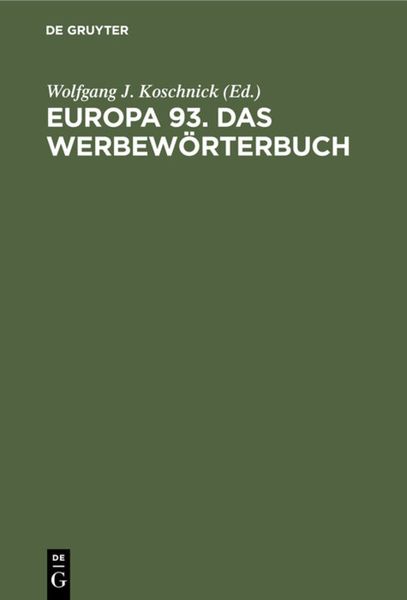 Produktbild: Europa 93. Das Werbew&ouml;rterbuch