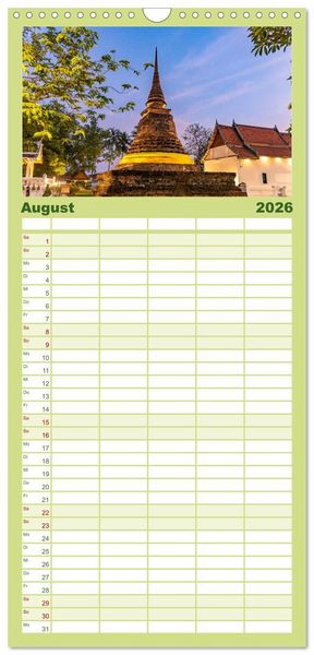 Produktbild: Familienplaner 2026 - Thailand - Welterbe Sukothai mit 5 Spalten (Wandkalender, 21 x 45 cm) CALVENDO