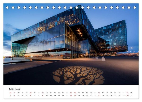 Produktbild: Reykjav&igrave;k 64&deg; 08' N (Tischkalender 2027 DIN A5 quer), CALVENDO Monatskalender