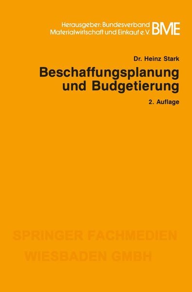 Beschaffungsplanung und Budgetierung, Taschenbuch von Heinz Stark, Betriebswirtschaftlicher Verlag Gabler, 9783409026246