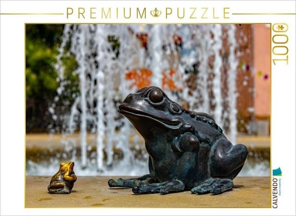 CALVENDO Puzzle Wasserspiel auf dem Marktplatz | 1000 Teile Lege-Größe 64x48cm Foto-Puzzle für glückliche Stunden