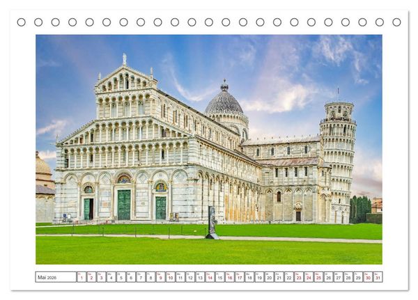 Produktbild: Pisa - wundersch&ouml;nes Reiseziel (Tischkalender 2026 DIN A5 quer), CALVENDO Monatskalender