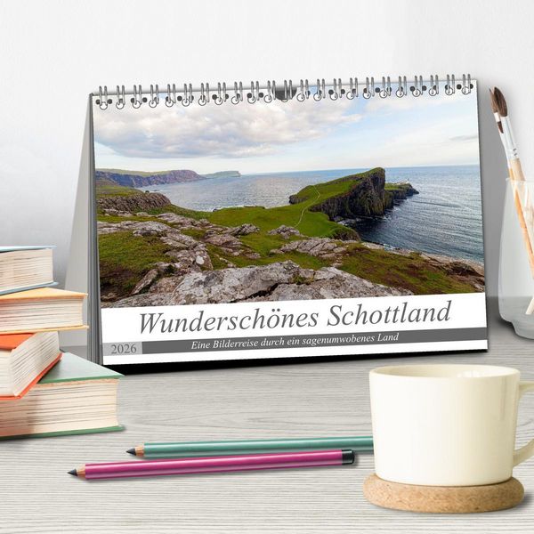 Produktbild: Wundersch&ouml;nes Schottland - Bilderreise durch ein sagenumwobenes Land (Tischkalender 2026 DIN A5 quer), CALVENDO Monatskalender