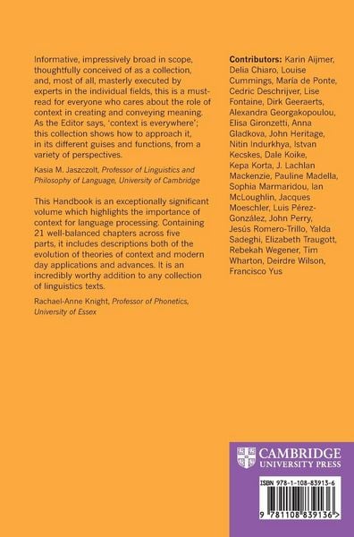 Produktbild: The Cambridge Handbook of Language in Context