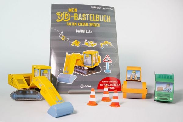 Produktbild: Mein 3D-Bastelbuch - Falten, kleben, spielen - Baustelle