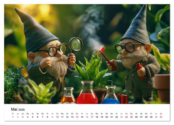 Produktbild: Berufe der Gartenzwerge (Wandkalender 2026 DIN A2 quer), CALVENDO Monatskalender