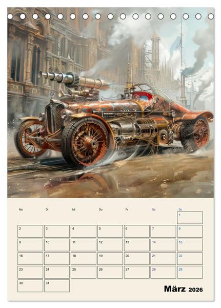 Produktbild: Steampunk - Mechanische Fantasiewelt (Tischkalender 2026 DIN A5 hoch), CALVENDO Monatskalender
