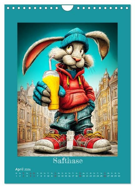 Produktbild: Urban Rabbits. Coole Stadthasen mit Charakter (Wandkalender 2026 DIN A4 hoch), CALVENDO Monatskalender