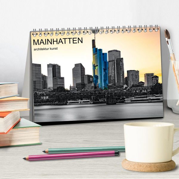 Produktbild: MAINHATTEN architektur kunst (Tischkalender 2026 DIN A5 quer), CALVENDO Monatskalender