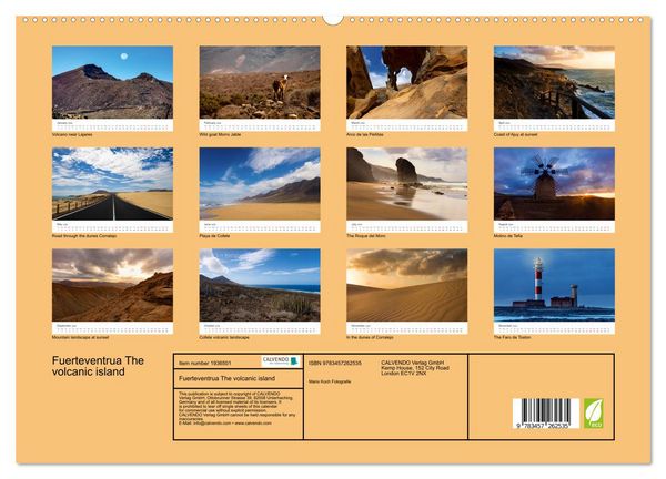Produktbild: Fuerteventrua The volcanic island (High Quality Premium Wall Calendar 2026 DIN A2 landscape),CALVENDO 12 Month Wall Calendar