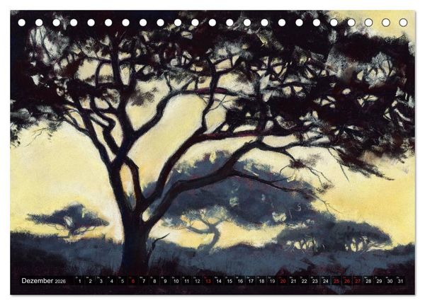 Produktbild: Afrika in Pastellgem&auml;lden (Tischkalender 2026 DIN A5 quer), CALVENDO Monatskalender
