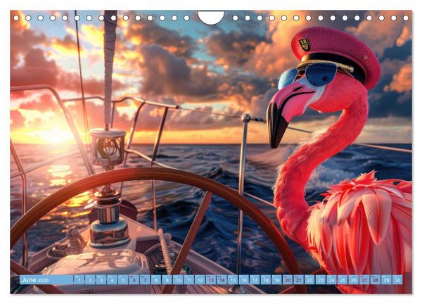 Produktbild: Funny animals as a captain on a boat (Wall Calendar 2026 DIN A4 landscape), CALVENDO 12 Month Wall Calendar
