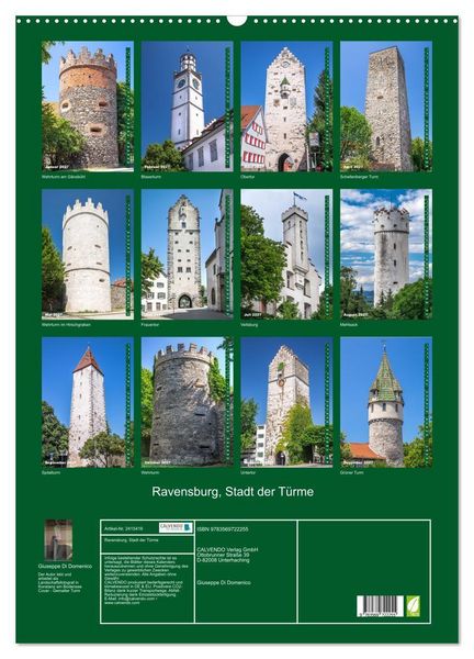 Produktbild: Ravensburg, Stadt der T&uuml;rme (Wandkalender 2027 DIN A2 hoch), CALVENDO Monatskalender