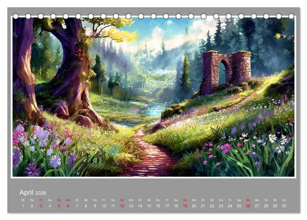 Produktbild: Landschaften im Jahreskreis (Tischkalender 2026 DIN A5 quer), CALVENDO Monatskalender
