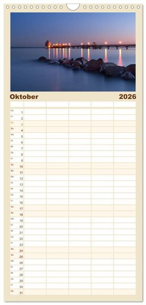 Produktbild: Familienplaner 2026 - Gr&ouml;mitz - Ostseebad an der Sonnenseite mit 5 Spalten (Wandkalender, 21 x 45 cm) CALVENDO