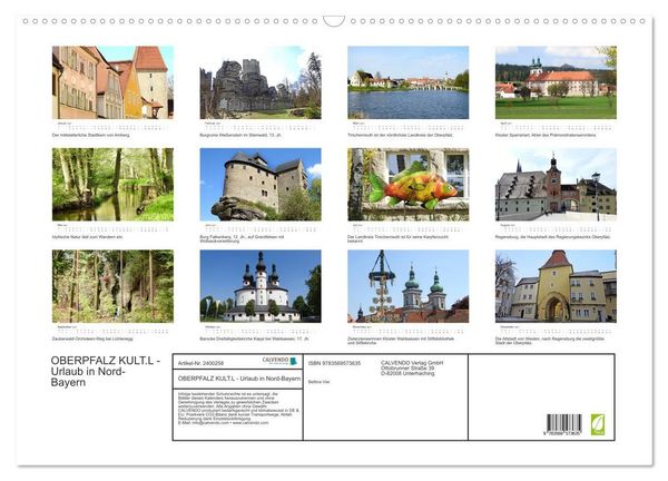 Produktbild: OBERPFALZ KULT.L - Urlaub in Nord-Bayern (Wandkalender 2027 DIN A2 quer), CALVENDO Monatskalender