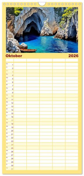Produktbild: Familienplaner 2026 - Italien - La dolce vita mit 5 Spalten (Wandkalender, 21 x 45 cm) CALVENDO