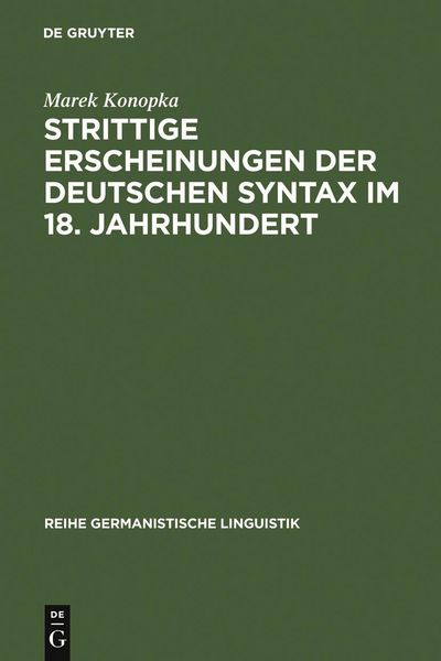 Produktbild: Strittige Erscheinungen der deutschen Syntax im 18. Jahrhundert