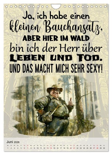 Produktbild: J&auml;gerspr&uuml;che (Wandkalender 2026 DIN A4 hoch), CALVENDO Monatskalender